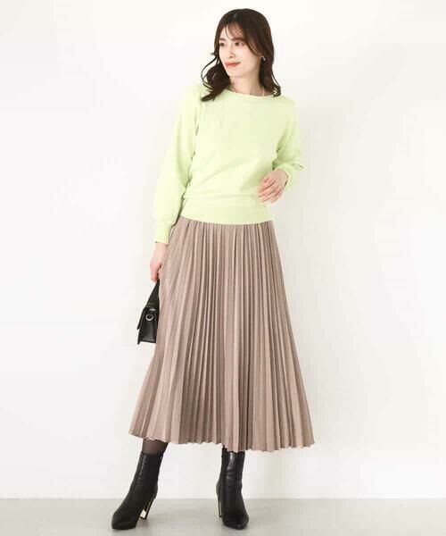 OFUON / オフオン ロング・マキシ丈スカート | ピーチサテンプリーツスカート/洗える | 詳細14