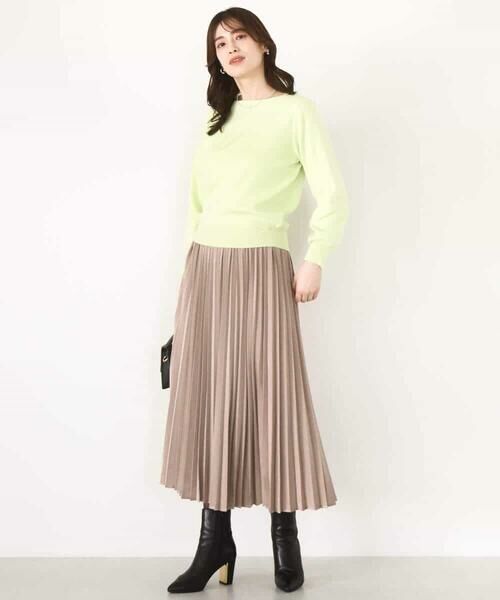 OFUON / オフオン ロング・マキシ丈スカート | ピーチサテンプリーツスカート/洗える | 詳細15