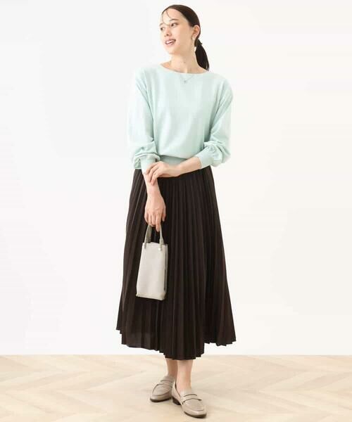 OFUON / オフオン ロング・マキシ丈スカート | ピーチサテンプリーツスカート/洗える | 詳細3