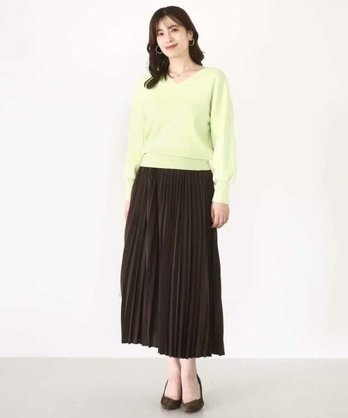 OFUON / オフオン ロング・マキシ丈スカート | ピーチサテンプリーツスカート/洗える | 詳細7