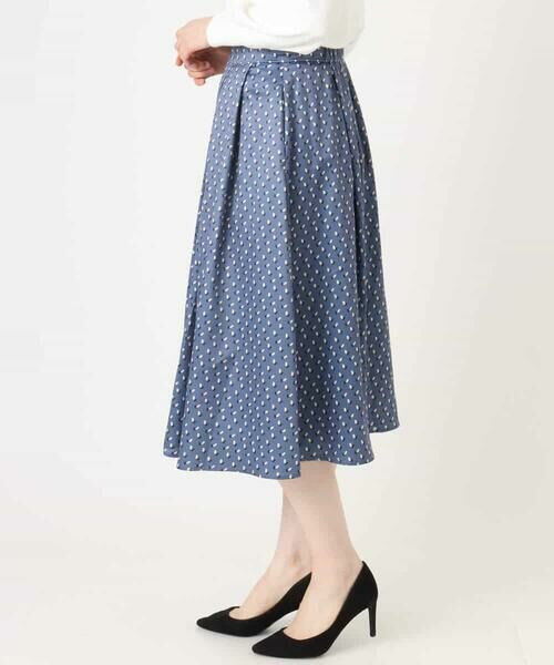 OFUON / オフオン ロング・マキシ丈スカート | 幾何柄タックフレアースカート/洗える | 詳細27