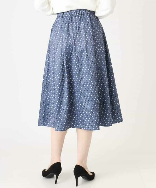 OFUON / オフオン ロング・マキシ丈スカート | 幾何柄タックフレアースカート/洗える | 詳細28