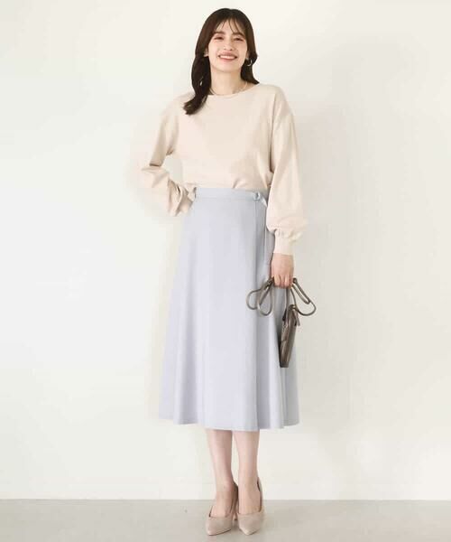 OFUON / オフオン ロング・マキシ丈スカート | ラップ風フレアースカート/洗える/WEB限定サイズあり | 詳細13