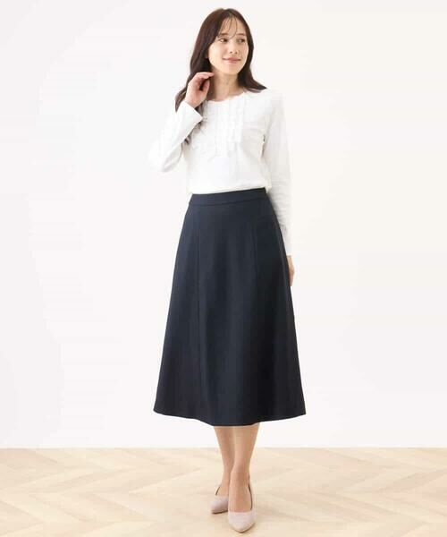 OFUON / オフオン ミニ・ひざ丈スカート | [セットアップ対応]タックディティールスカート/洗える/WEB限定サイズあり | 詳細1