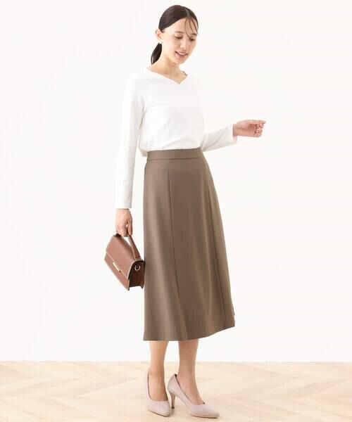 OFUON / オフオン ミニ・ひざ丈スカート | [セットアップ対応]タックディティールスカート/洗える/WEB限定サイズあり | 詳細5