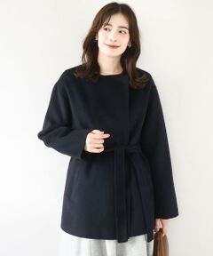 OFUON / オフオン その他アウター | スムースリバー ノーカラーミドル丈コート