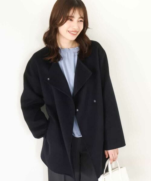 OFUON / オフオン その他アウター | スムースリバー ノーカラーミドル丈コート | 詳細1