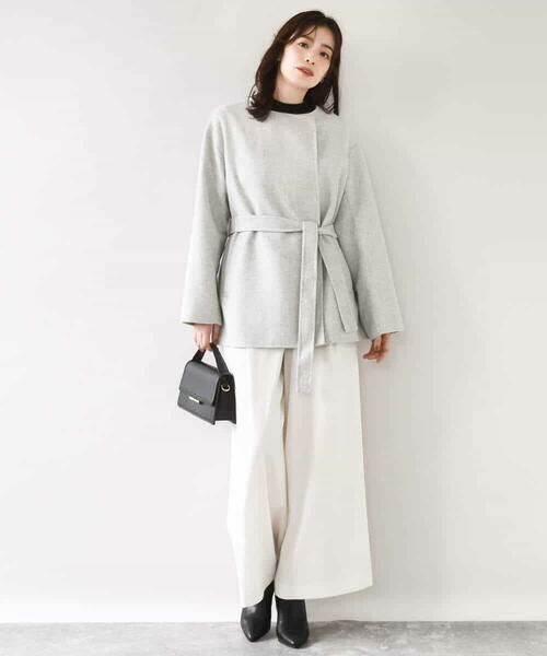 OFUON / オフオン その他アウター | スムースリバー ノーカラーミドル丈コート | 詳細10