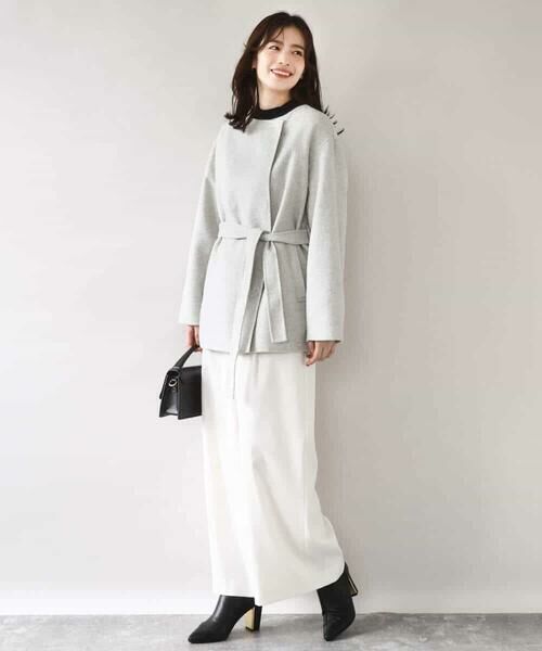 OFUON / オフオン その他アウター | スムースリバー ノーカラーミドル丈コート | 詳細11