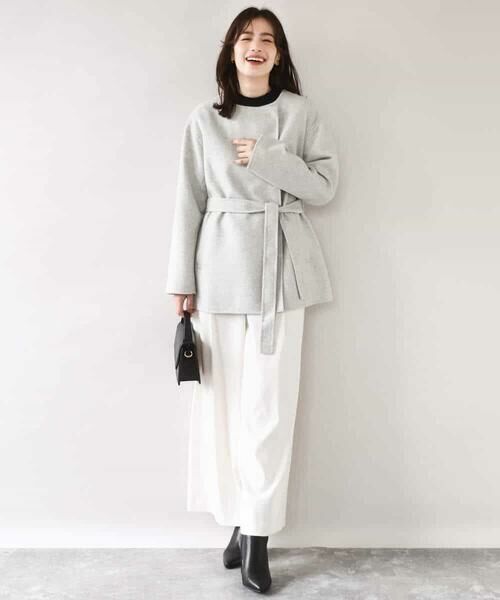 OFUON / オフオン その他アウター | スムースリバー ノーカラーミドル丈コート | 詳細12