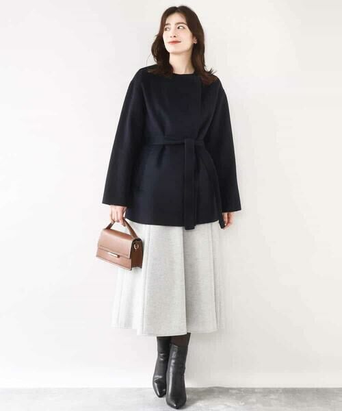 OFUON / オフオン その他アウター | スムースリバー ノーカラーミドル丈コート | 詳細14