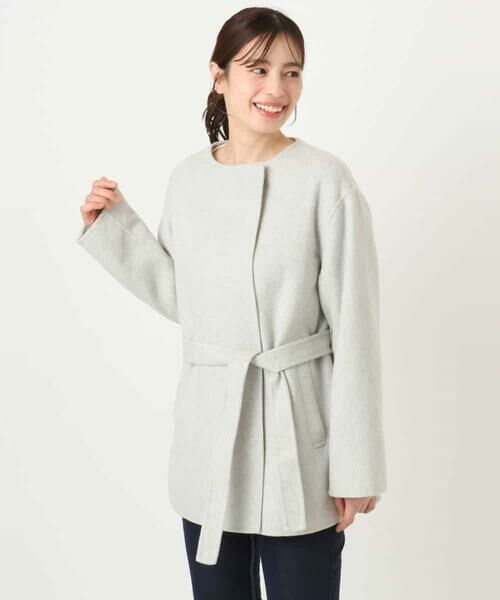 OFUON / オフオン その他アウター | スムースリバー ノーカラーミドル丈コート | 詳細17