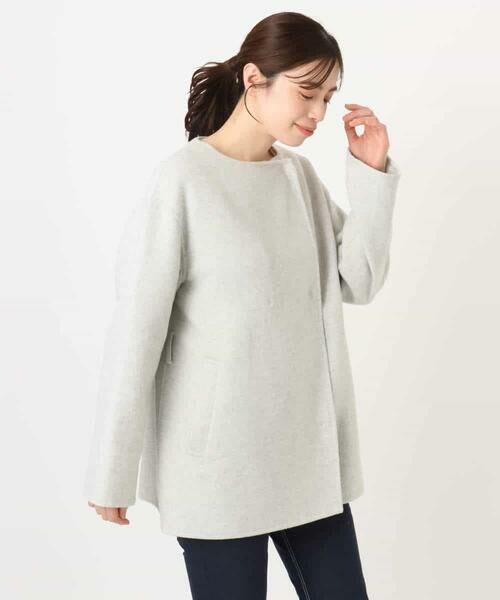 OFUON / オフオン その他アウター | スムースリバー ノーカラーミドル丈コート | 詳細28