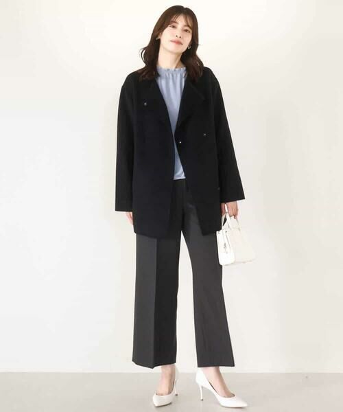 OFUON / オフオン その他アウター | スムースリバー ノーカラーミドル丈コート | 詳細3