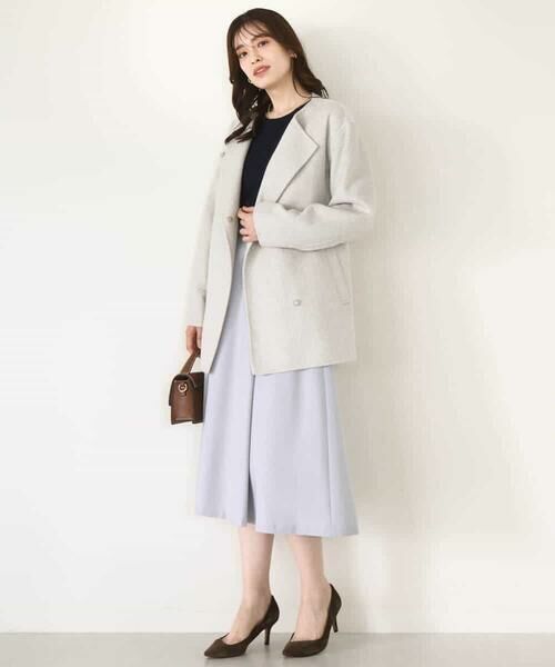 OFUON / オフオン その他アウター | スムースリバー ノーカラーミドル丈コート | 詳細8