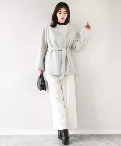 OFUON / オフオン その他アウター | スムースリバー ノーカラーミドル丈コート | 詳細9