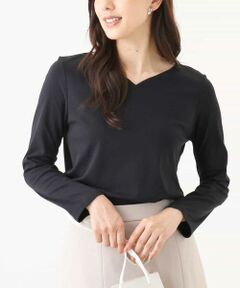 OFUON / オフオン カットソー | ハートネックコットンカットソー/洗える/WEB限定サイズあり