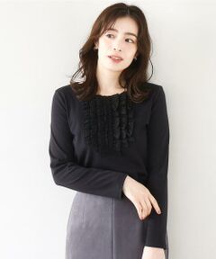 OFUON / オフオン カットソー | ミニフリルディティールコットンカットソー/洗える/WEB限定サイズあり