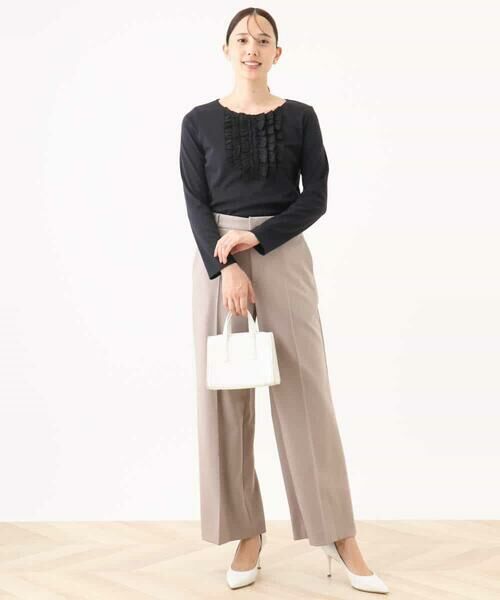 OFUON / オフオン カットソー | ミニフリルディティールコットンカットソー/洗える/WEB限定サイズあり | 詳細10