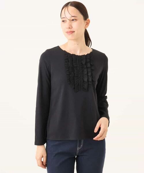 OFUON / オフオン カットソー | ミニフリルディティールコットンカットソー/洗える/WEB限定サイズあり | 詳細14