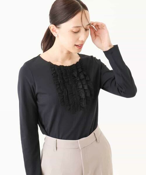 OFUON / オフオン カットソー | ミニフリルディティールコットンカットソー/洗える/WEB限定サイズあり | 詳細7