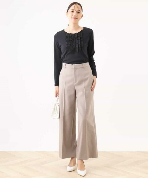 OFUON / オフオン カットソー | ミニフリルディティールコットンカットソー/洗える/WEB限定サイズあり | 詳細8