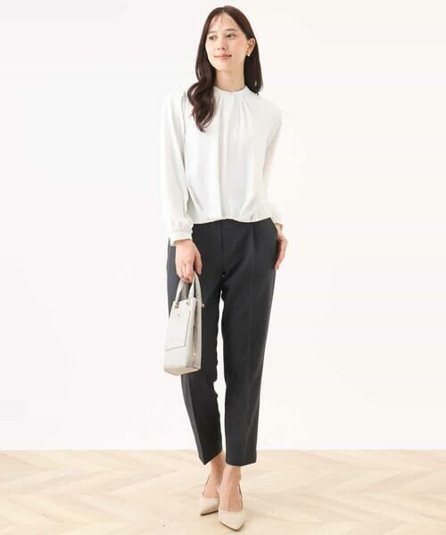 OFUON / オフオン その他パンツ | [名品シリーズ]ストレッチテーパードパンツ（ストライプ・無地） | 詳細1