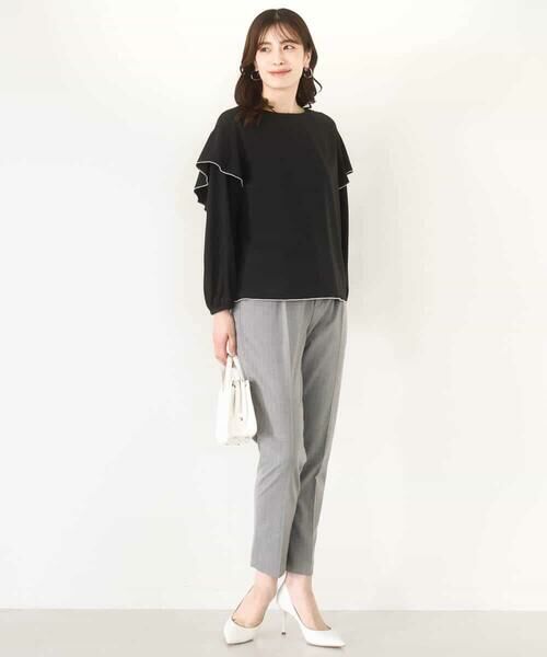 OFUON / オフオン その他パンツ | [名品シリーズ]ストレッチテーパードパンツ（ストライプ・無地） | 詳細14