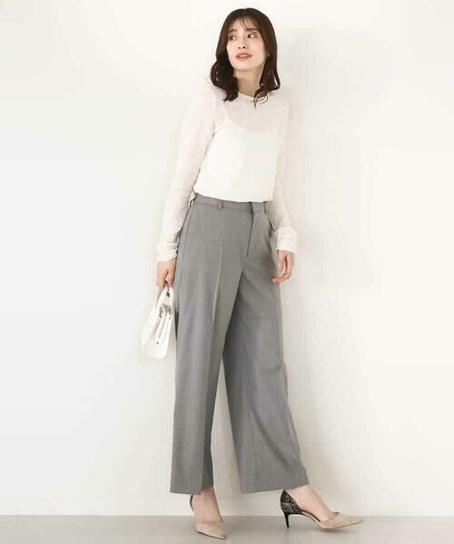 OFUON / オフオン その他パンツ | [名品シリーズ]ストレッチワイドパンツ（ストライプ・無地） | 詳細12