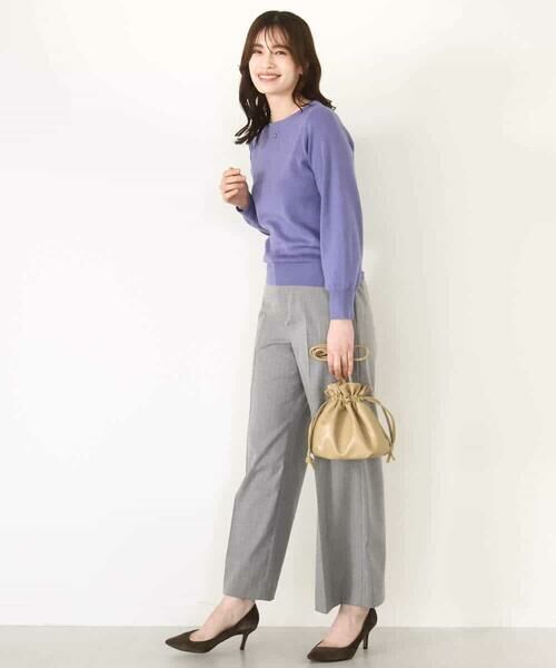 OFUON / オフオン その他パンツ | [名品シリーズ]ストレッチワイドパンツ（ストライプ・無地） | 詳細17