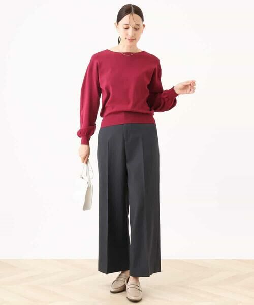 OFUON / オフオン その他パンツ | [名品シリーズ]ストレッチワイドパンツ（ストライプ・無地） | 詳細2