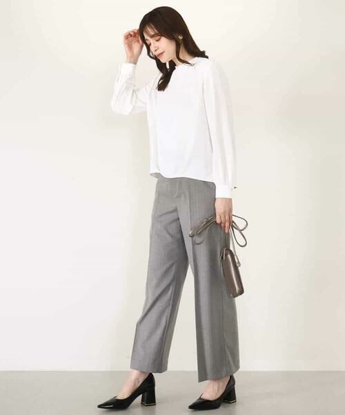 OFUON / オフオン その他パンツ | [名品シリーズ]ストレッチワイドパンツ（ストライプ・無地） | 詳細20