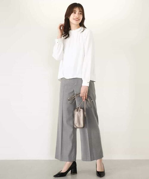 OFUON / オフオン その他パンツ | [名品シリーズ]ストレッチワイドパンツ（ストライプ・無地） | 詳細21