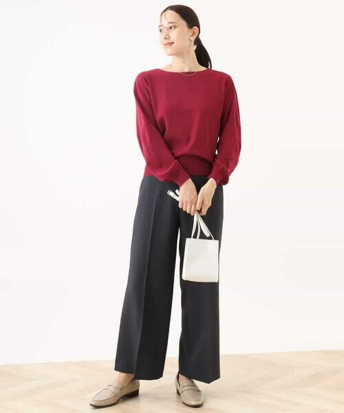 OFUON / オフオン その他パンツ | [名品シリーズ]ストレッチワイドパンツ（ストライプ・無地） | 詳細3