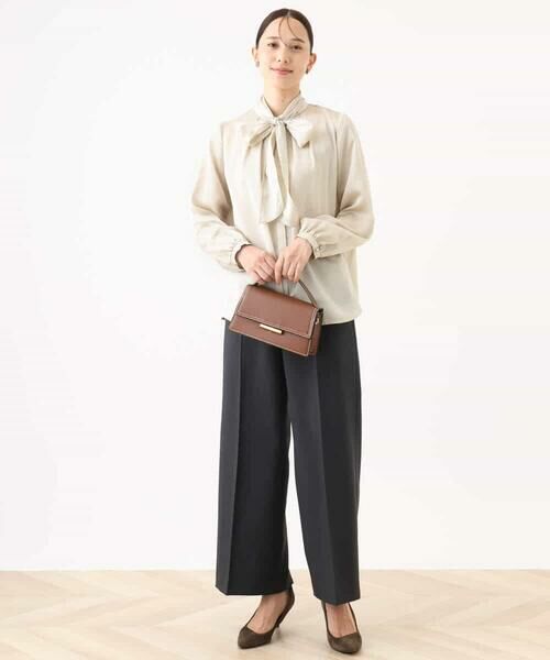 OFUON / オフオン その他パンツ | [名品シリーズ]ストレッチワイドパンツ（ストライプ・無地） | 詳細5