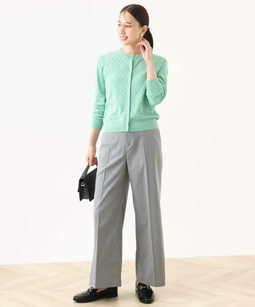 OFUON / オフオン その他パンツ | [名品シリーズ]ストレッチワイドパンツ（ストライプ・無地） | 詳細8