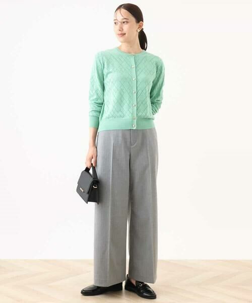 OFUON / オフオン その他パンツ | [名品シリーズ]ストレッチワイドパンツ（ストライプ・無地） | 詳細9