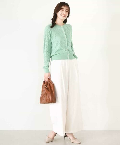 OFUON / オフオン カーディガン・ボレロ | ダイヤ柄ニットカーディガン/洗える/WEB限定サイズあり | 詳細13