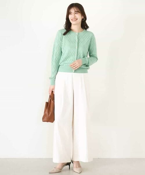 OFUON / オフオン カーディガン・ボレロ | ダイヤ柄ニットカーディガン/洗える/WEB限定サイズあり | 詳細14