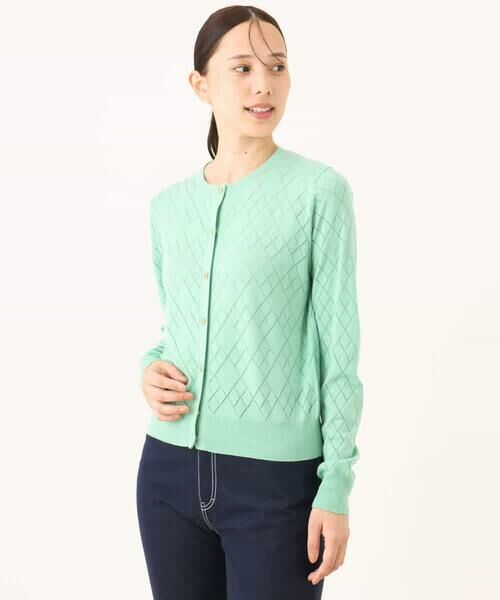OFUON / オフオン カーディガン・ボレロ | ダイヤ柄ニットカーディガン/洗える/WEB限定サイズあり | 詳細20