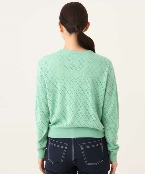 OFUON / オフオン カーディガン・ボレロ | ダイヤ柄ニットカーディガン/洗える/WEB限定サイズあり | 詳細22