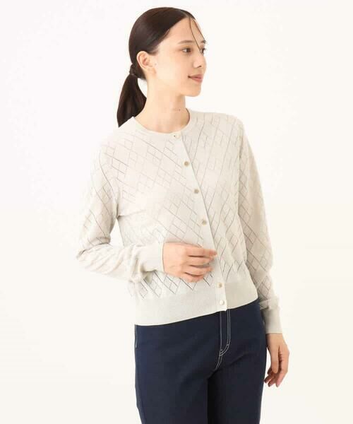OFUON / オフオン カーディガン・ボレロ | ダイヤ柄ニットカーディガン/洗える/WEB限定サイズあり | 詳細28