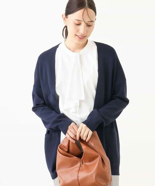 OFUON/オフオン 着流しニットカーディガン/洗える/WEB限定 ネイビー M OFUON/オフオン 着流しニットカーディガン/洗える/WEB限定 ネイビー M