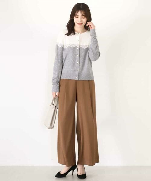 OFUON / オフオン カーディガン・ボレロ | スカラップレース配色ニットカーディガン/洗える/WEB限定サイズあり | 詳細13