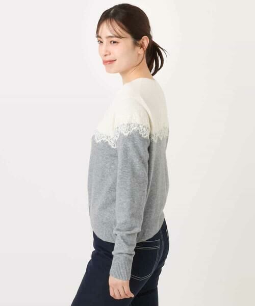 OFUON / オフオン カーディガン・ボレロ | スカラップレース配色ニットカーディガン/洗える/WEB限定サイズあり | 詳細19