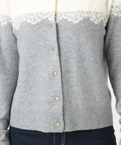 OFUON / オフオン カーディガン・ボレロ | スカラップレース配色ニットカーディガン/洗える/WEB限定サイズあり | 詳細2