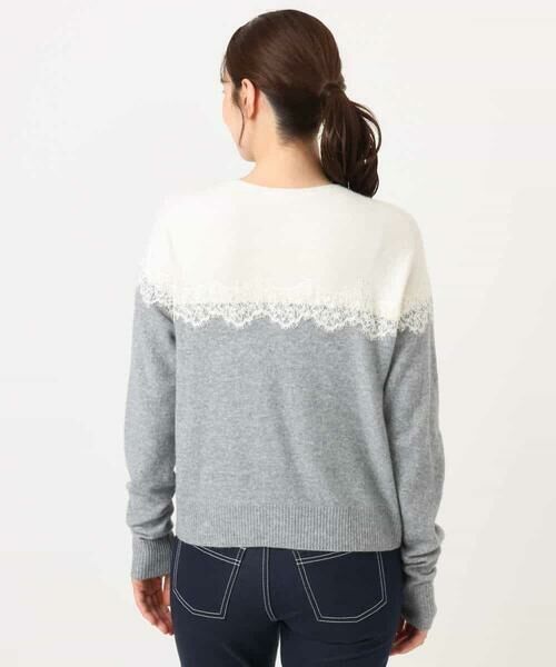 OFUON / オフオン カーディガン・ボレロ | スカラップレース配色ニットカーディガン/洗える/WEB限定サイズあり | 詳細20