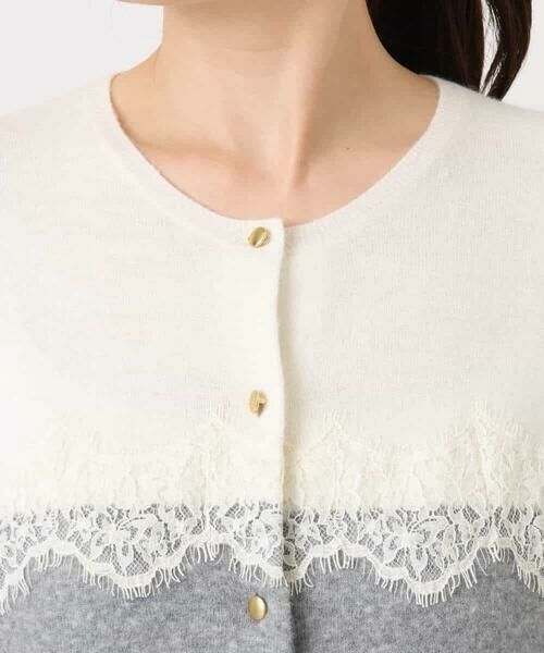 OFUON / オフオン カーディガン・ボレロ | スカラップレース配色ニットカーディガン/洗える/WEB限定サイズあり | 詳細21