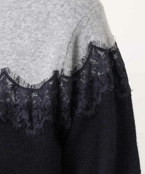 OFUON / オフオン カーディガン・ボレロ | スカラップレース配色ニットカーディガン/洗える/WEB限定サイズあり | 詳細6