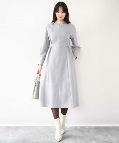 OFUON / オフオン ロング・マキシ丈ワンピース | ウールライクベルトデザインワンピース/洗える/WEB限定サイズあり